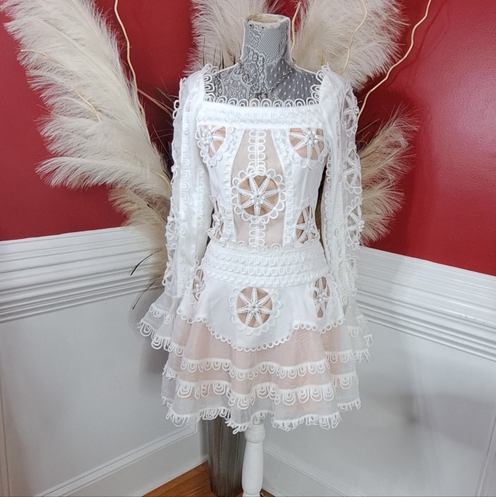 Z Crave white doily dress size L